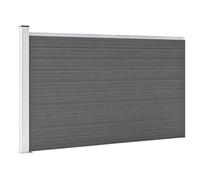 Garden fence WPC grey 180x105cm aluminium top profile modular privacy & security