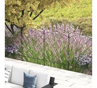 Outsunny Steel Decorative Outdoor Picket Fence Panels Set of 4 - Black