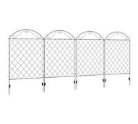 Outsunny Decorative Garden Fencing, 43in x 11.5ft Outdoor Picket Fence Panels, 4PCs Rustproof Metal Wire Landscape Flower Bed Border Edging, Black