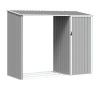 Garden Firewood Shed Log Storage House Log Holder Galvanised Steel vidaXL