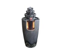 Garden Floor Standing Circulating Water Ornaments Indoor Balconies Courtyards Fountains Rockeries Attracting Wealth Fish Farming Landscapes Decor(Black)