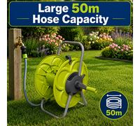 Garden Floor Standing Easy Wind Hose reel,Holds 50m Hosepipe