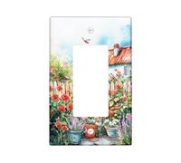 Garden Floral Light Switch Cover Plates/Outlet Covers, Vibrant Red Roses for Home Decor, Thermoplastic Wall Plates, Standard Size Single Rocker