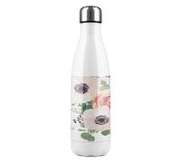 Garden Flower Pink Peach Rose White Anemone Stainless Steel Bottle Benjamin Tate Design Natural One Size