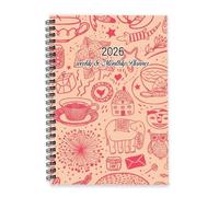 Garden Flowers 2026 Notebook A5 To Do List Notebook Daily Journal Diary 2026 Men Diary for School Week To View Monthly Year Planner with Dotted Line Note Page Slim