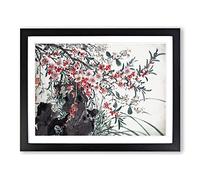 Garden Flowers Vol.1 By Chen Daofu Asian Japanese Framed Wall Art Print, Ready to Hang Picture for Living Room Bedroom Home Office Décor, Black A3 (46 x 34 cm)