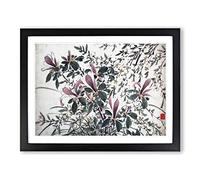 Garden Flowers Vol.11 By Chen Daofu Asian Japanese Framed Wall Art Print, Ready to Hang Picture for Living Room Bedroom Home Office Décor, Black A2 (64 x 46 cm)