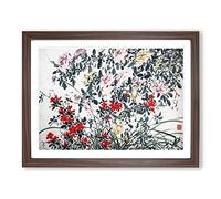 Garden Flowers Vol.12 By Chen Daofu Asian Japanese Framed Print | A4 Walnut Framed Wall Art | Ready to Hang | Asian Floral Picture | Living Room Bedroom Lounge Office