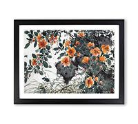 Garden Flowers Vol.13 By Chen Daofu Asian Japanese Framed Print | A2 Black Framed Wall Art | Ready to Hang | Asian Floral Picture | Living Room Bedroom Lounge Office
