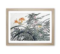 Garden Flowers Vol.14 By Chen Daofu Asian Japanese Framed Print | A3 Oak Framed Wall Art | Ready to Hang | Asian Floral Picture | Living Room Bedroom Lounge Office