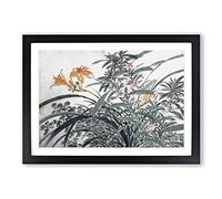 Garden Flowers Vol.14 by Chen Daofu Framed Print | A2 Black Framed Wall Art | Ready to Hang | Modern Floral Picture | Living Room Bedroom Lounge Office