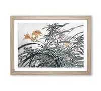Garden Flowers Vol.14 by Chen Daofu Framed Print | A2 Oak Framed Wall Art | Ready to Hang | Modern Floral Picture | Living Room Bedroom Lounge Office
