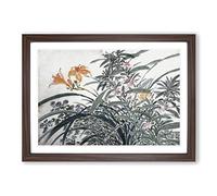 Garden Flowers Vol.14 by Chen Daofu Framed Print | A2 Walnut Framed Wall Art | Ready to Hang | Modern Floral Picture | Living Room Bedroom Lounge Office