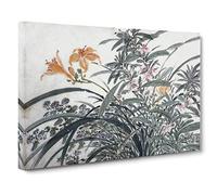 Garden Flowers Vol.14 by Chen Daofu Painting Canvas Print | Gallery Wrapped 30mm Frame Wall Art | 30x20 inches | Ready to Hang | Contemporary Floral Picture | Living Room Bedroom Lounge Office