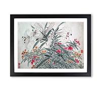 Garden Flowers Vol.15 By Chen Daofu Asian Japanese Framed Print | A4 Black Framed Wall Art | Ready to Hang | Asian Floral Picture | Living Room Bedroom Lounge Office