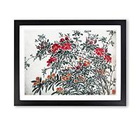 Garden Flowers Vol.5 By Chen Daofu Asian Japanese Framed Print | A4 Black Framed Wall Art | Ready to Hang | Asian Floral Picture | Living Room Bedroom Lounge Office