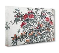 Garden Flowers Vol.5 by Chen Daofu Painting Canvas Print | Gallery Wrapped 30mm Frame Wall Art | 30x20 inches | Ready to Hang | Contemporary Floral Picture | Living Room Bedroom Lounge Office