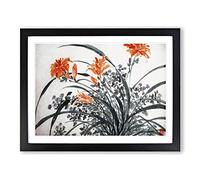 Garden Flowers Vol.7 By Chen Daofu Asian Japanese Framed Print | A2 Black Framed Wall Art | Ready to Hang | Asian Floral Picture | Living Room Bedroom Lounge Office