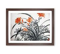 Garden Flowers Vol.7 By Chen Daofu Asian Japanese Framed Wall Art Print, Ready to Hang Picture for Living Room Bedroom Home Office Décor, Walnut A3 (46 x 34 cm)