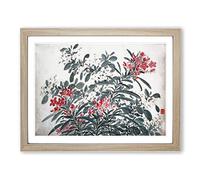 Garden Flowers Vol.9 By Chen Daofu Asian Japanese Framed Wall Art Print, Ready to Hang Picture for Living Room Bedroom Home Office Décor, Oak A3 (46 x 34 cm)