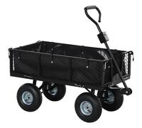 Garden Folding Cart Black Steel 105x51x54cm 300D Oxford 114L Heavy Duty WithBag