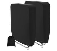 Garden Folding Chair Covers 93 x 82 cm Garden Folding Reclining Chair Cover with Storage Bag Dustproof Windproof Garden Reclining Chairs Covers for Home Garden Furniture Protect (2pcs)