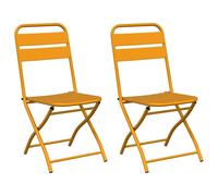Garden Folding Chair Folding 2 pcs Powder-Coated Steel Outdoor Seating vidaXL