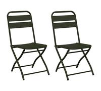 Garden Folding Chair Folding 2 pcs Powder-Coated Steel Outdoor Seating vidaXL