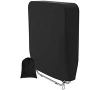 Garden Folding Reclining Chair Cover, 190T Oxford Fabric Waterproof, Windproof, Anti-UV, Heavy Duty Rip Proof Outdoor Patio Sunbed Cover, Garden sun loungers Stacking Covers(93 x 82cm) - Black (1Pack)