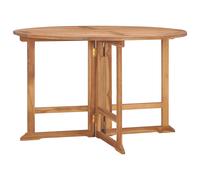 Garden Folding Table Round Solid Teak Hard Wood Ø110cm x 75cm Natural OutdoorXL