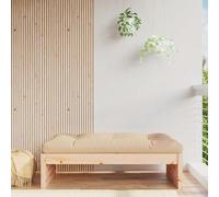 (natural pine, footrest) vidaXL Middle Sofa Outdoor Sectional Sofa with Cushions Black Solid Wood Pine