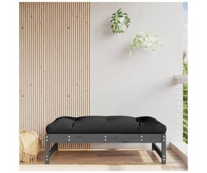 Garden footstool 120x80cm Solid pine GreyPine Slatted Modular with Beige Cushion