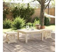 Garden Footstool 2pcs Brown Solid Fir Wood 40x36.5x38.5cm Wagon Wheel Outdoor x2