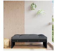 Garden Footstool Black Pine 120x80 cm Solid Pine Outdoor Modular Seat Durability