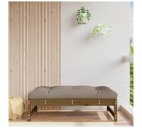 Garden Footstool Honey Brown Solid Pinewood 120x80 cm with Beige Cushion Seat XL