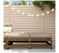 Garden Footstool Honey Brown Solid Pinewood 62x62x70.5cm Thick Padded Outdoor