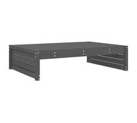 Garden Footstool Ottoman Footrest Outdoor Stool Grey Solid Wood Pine vidaXL