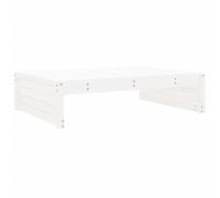 Garden Footstool Ottoman Footrest Outdoor Stool White Solid Wood Pine vidaXL