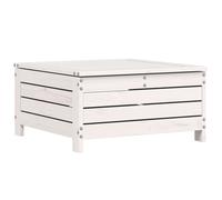 Garden Footstool Outdoor Ottoman Footrest White Solid Wood Pine vidaXL