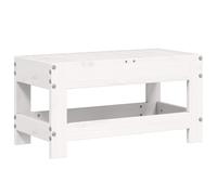 Garden Footstool Outdoor Ottoman Footrest White Solid Wood Pine vidaXL