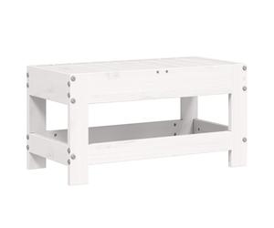 Garden Footstool Outdoor Ottoman Footrest White Solid Wood Pine vidaXL