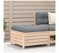 Garden footstool solid pine wood untreated/anthracite 69x62x70.5cm modular beige