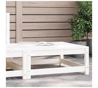 Garden footstool solid pine wood White Pine 70x70x67cm backrest modular outdoor