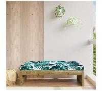 Garden footstool solid pinewood 120x80 cm slatted modular with beige cushion eco