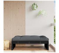 Garden footstool Solid Pinewood Black Pine 120x80cm Beige Cushion Modular Large