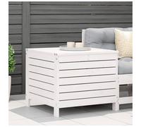 Garden Footstool White Pinewood 62x63.5x53.5 cm Solid Pine Wood Foldable Modular