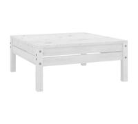 Garden Footstool White Solid Pine 63.5x63.5x62.5cm Modular Slatted Seat Backrest