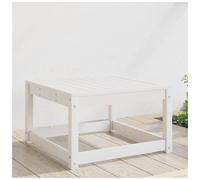 Garden Footstool White Solid Pine Wood 63.5x63.5x38cm Outdoor Ottoman ModularXL