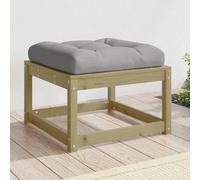 vidaXL Garden Footstool with Cushions Ottoman Footrest Impregnated Wood Pine