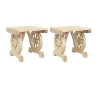 Garden Footstools Outdoor Ottoman Garden Footrest 2 pcs Solid Wood Fir vidaXL